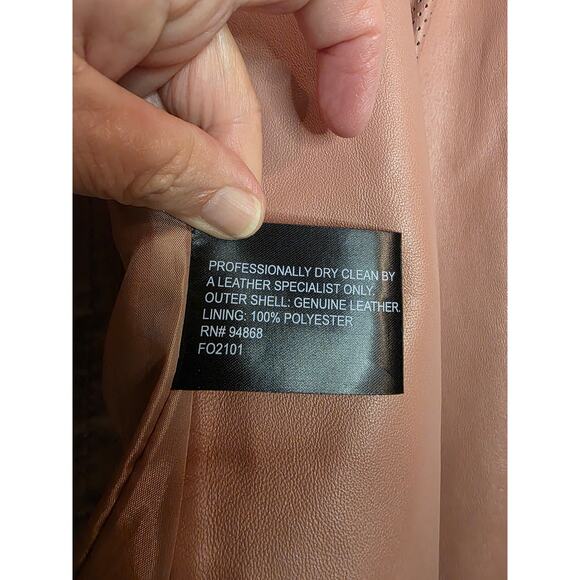 Bernardo Genuine Leather Moto Jacket Women's Size L Pink Full Zip - Picture 6 of 10